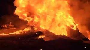 Four people burnt alive in car-bike collision